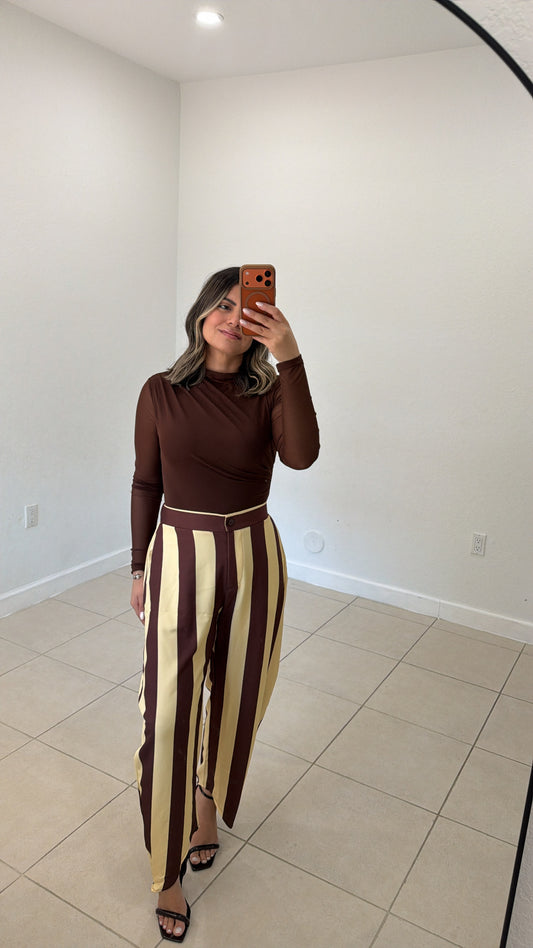 Choco Yellow Striped Pants