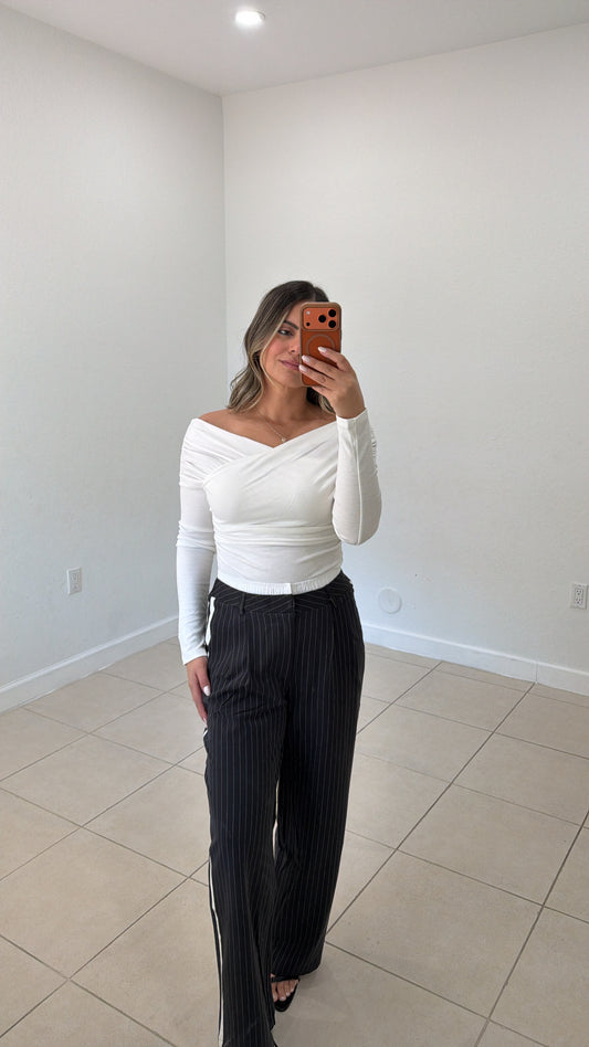 Black Striped Pants