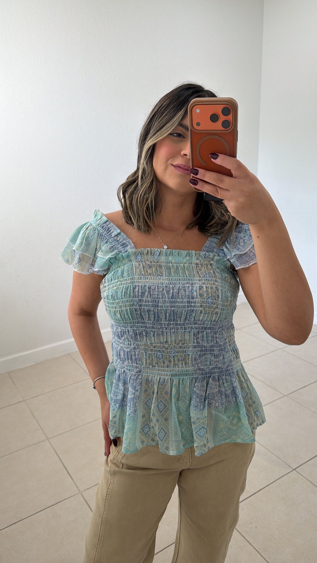 Blue Paisley Top