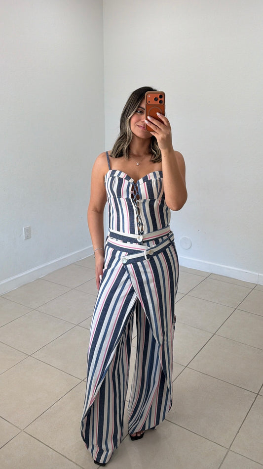 Striped Corset Set