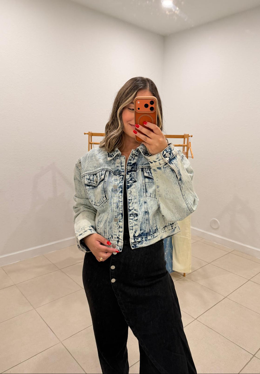 Pearl Embellished Denim Jacket