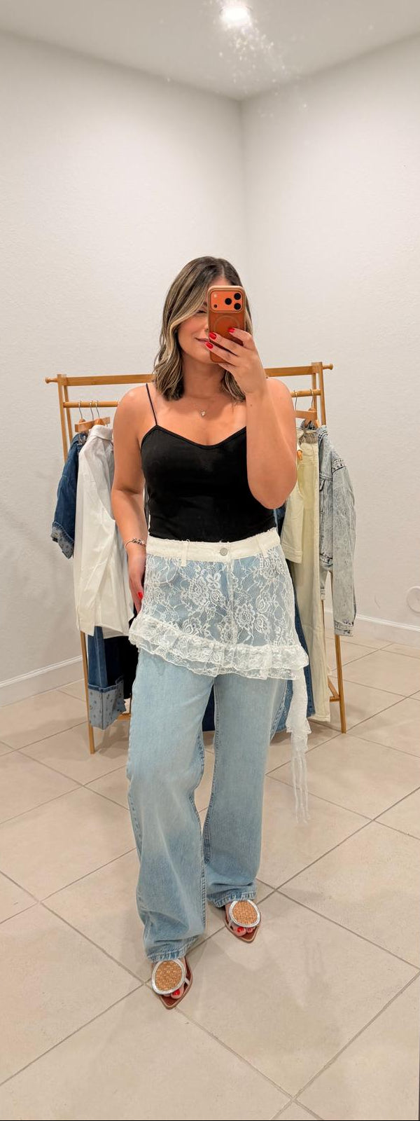 Lace Skirt Overlay Pants