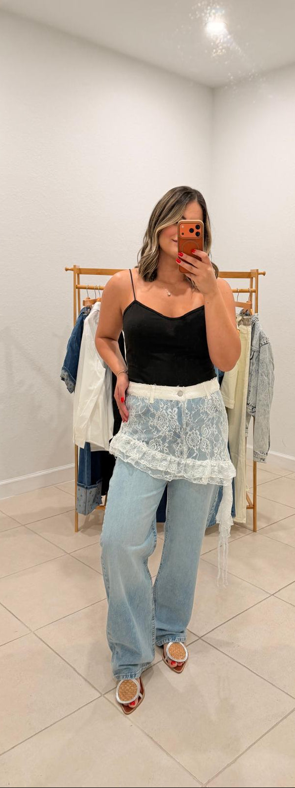 Lace Skirt Overlay Pants