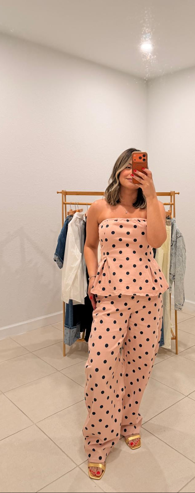 Blush Polka Dot Set