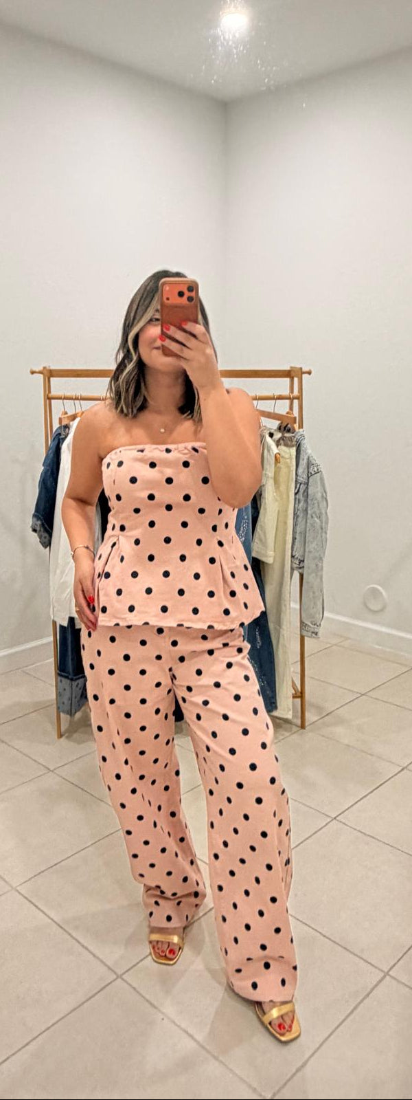 Blush Polka Dot Set