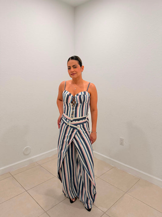 Striped Corset Set